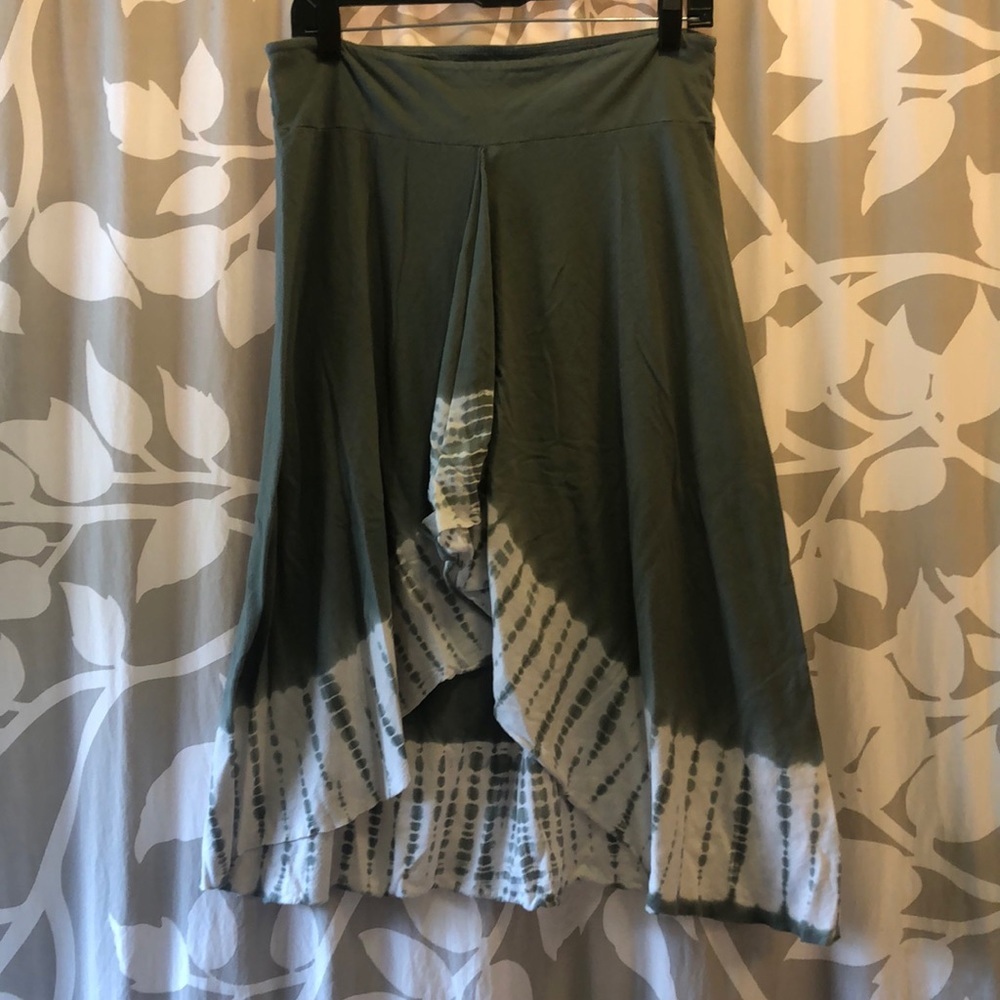 PrAna Green Tie-Dyed Soft Cotton Skirt Sarong M